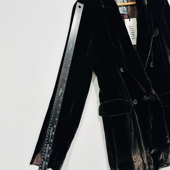Sleeping with Jacques Jane Bond Brown Velvet Co-ord Set US4 Pants & Blazer Silk - Picture 6 of 16